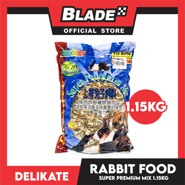 Delikate Super Premium Mix Rabbit Food 1.15kg Complete Daily Staple Food, Fortified With Vitamin And Mineral