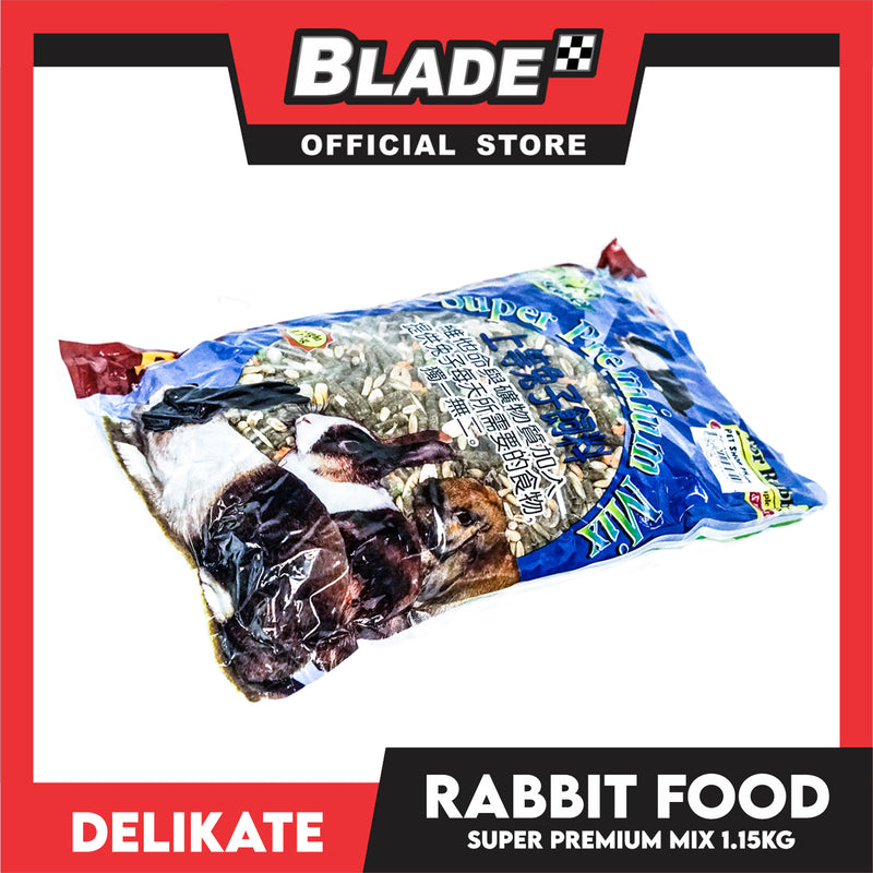 Delikate Super Premium Mix Rabbit Food 1.15kg Complete Daily Staple Food, Fortified With Vitamin And Mineral