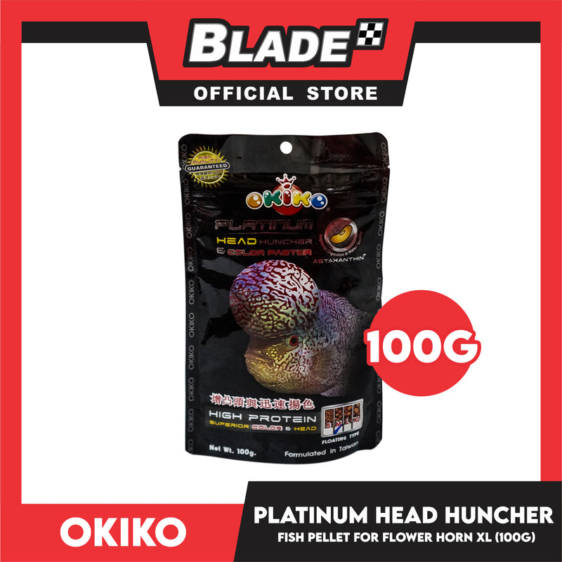 Okiko Platinum Head Huncher And Color Faster (XL) Astaxanthin Plus For Cichlid Flowerhorn, Floating Type Fish Food
