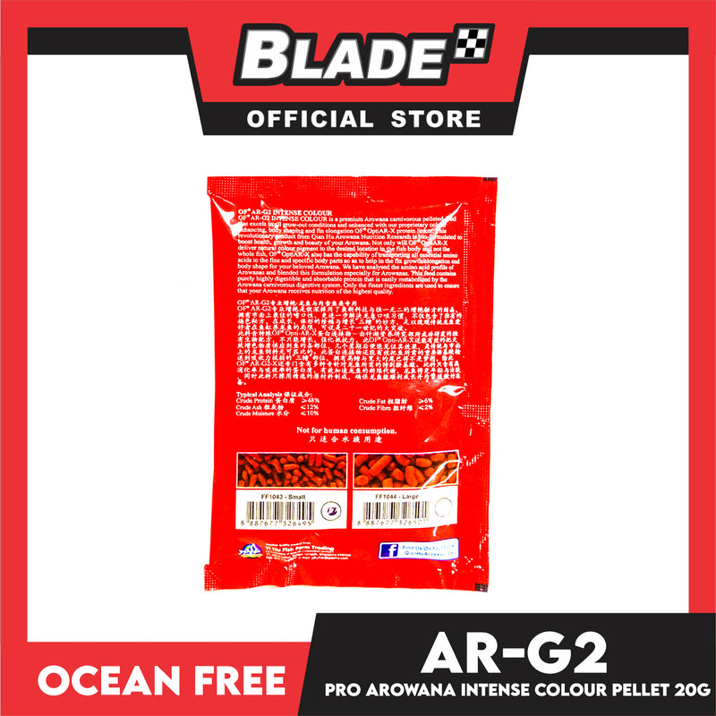 OF Ocean Free AR-G2 Pro Arowana Intense Colour Daily Feed Floating Type 20g FF1043 (Small) 100% Natural, No Hormones, Fish Food