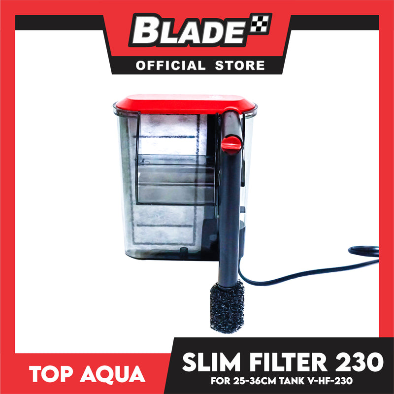 Slim Filter V-HF-230 For 25-36cm Tank (Mini) Flow Rate 200L/H - 230L/H, Power 1.7W - 2.5W, Voltage AC 110V-60Hz, AC 220V-50Hz Fish Aquarium Filter