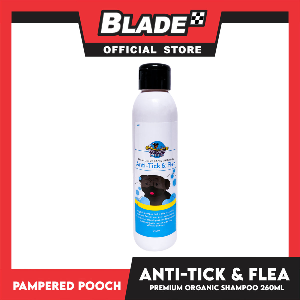 Pampered Pooch Premium Organic Dog Shampoo, Anti-Tick And Flea 260ml Dog Grooming