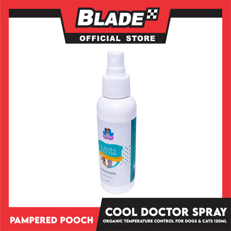 Pampered Pooch Cool Doctor, Organic Temperature Control, Heat Stroke Preventive Spray 120ml For Dogs And Cats Of All Ages