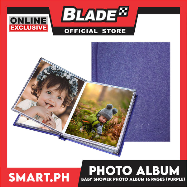 Photo Album With 16 Pages For 8R Size (Purple) Perfect To Preserve Your Special Memories, Picture Storage Scrapbook Album
