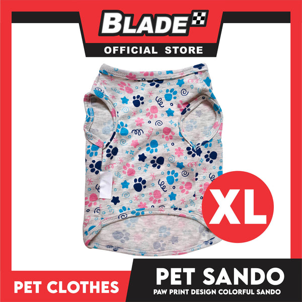 Pet Sando Paw Print Colorful Sando Pet Clothes (XL) Perfect Fit For Dogs And Cats DG-100XL