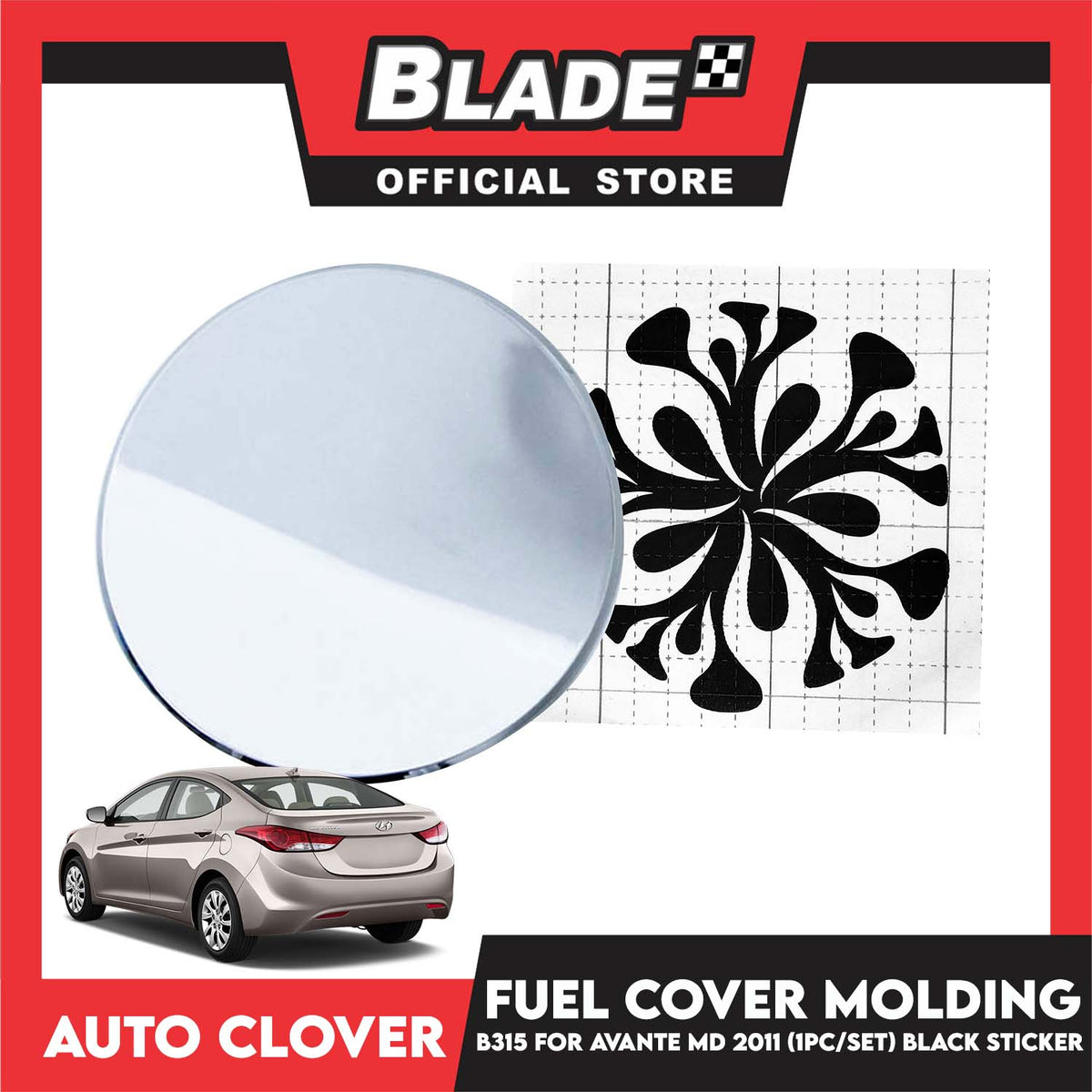 Auto Clover Fuel Cover Molding 1pc B315 For Hyundai Avante MD, Elantra 2010 - 2011 Car Exterior Accessories