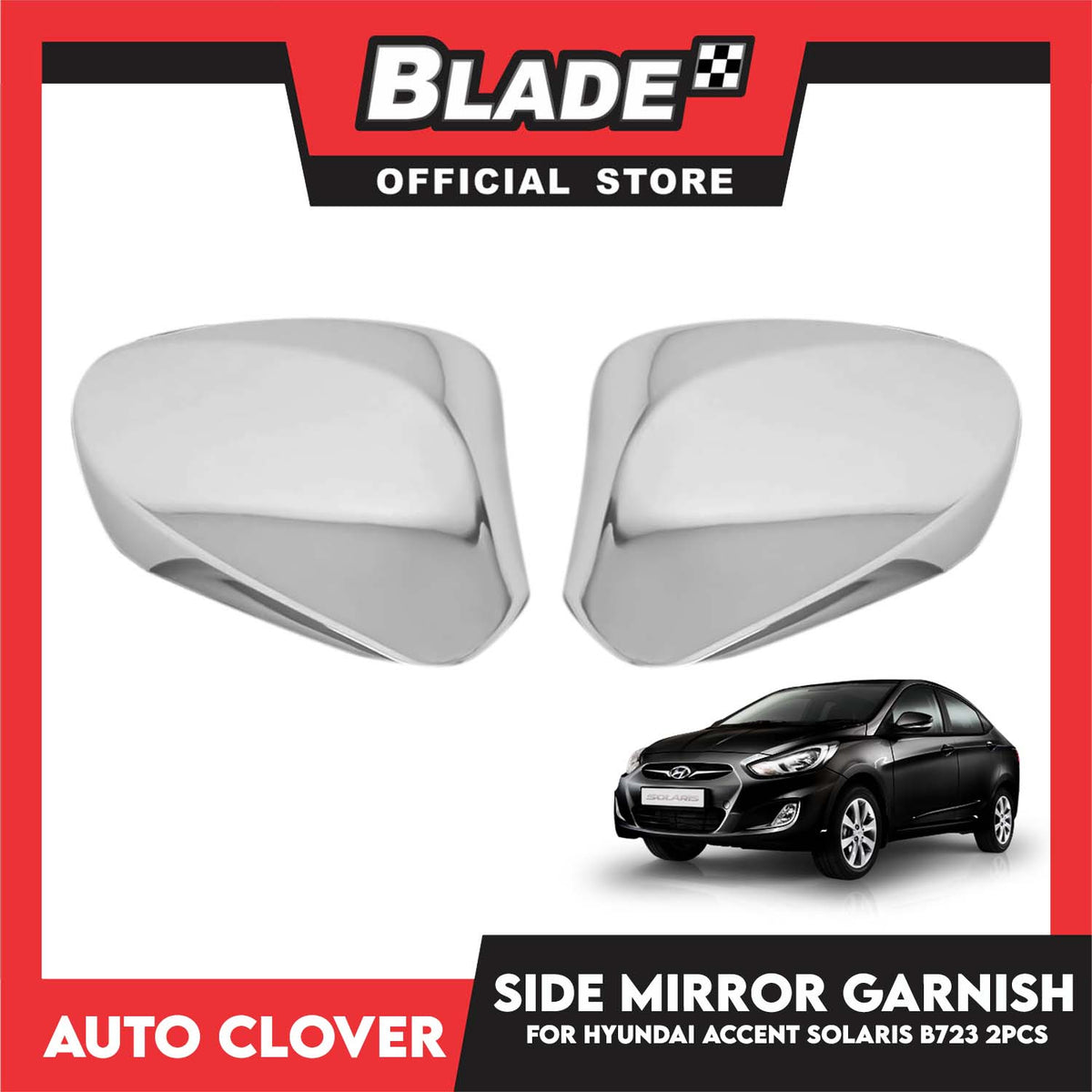 Auto Clover Side Mirror Garnish 2pcs Set B723 For Hyundai Accent Solaris, Avante MD Elantra 2010 Car Exterior Accessories