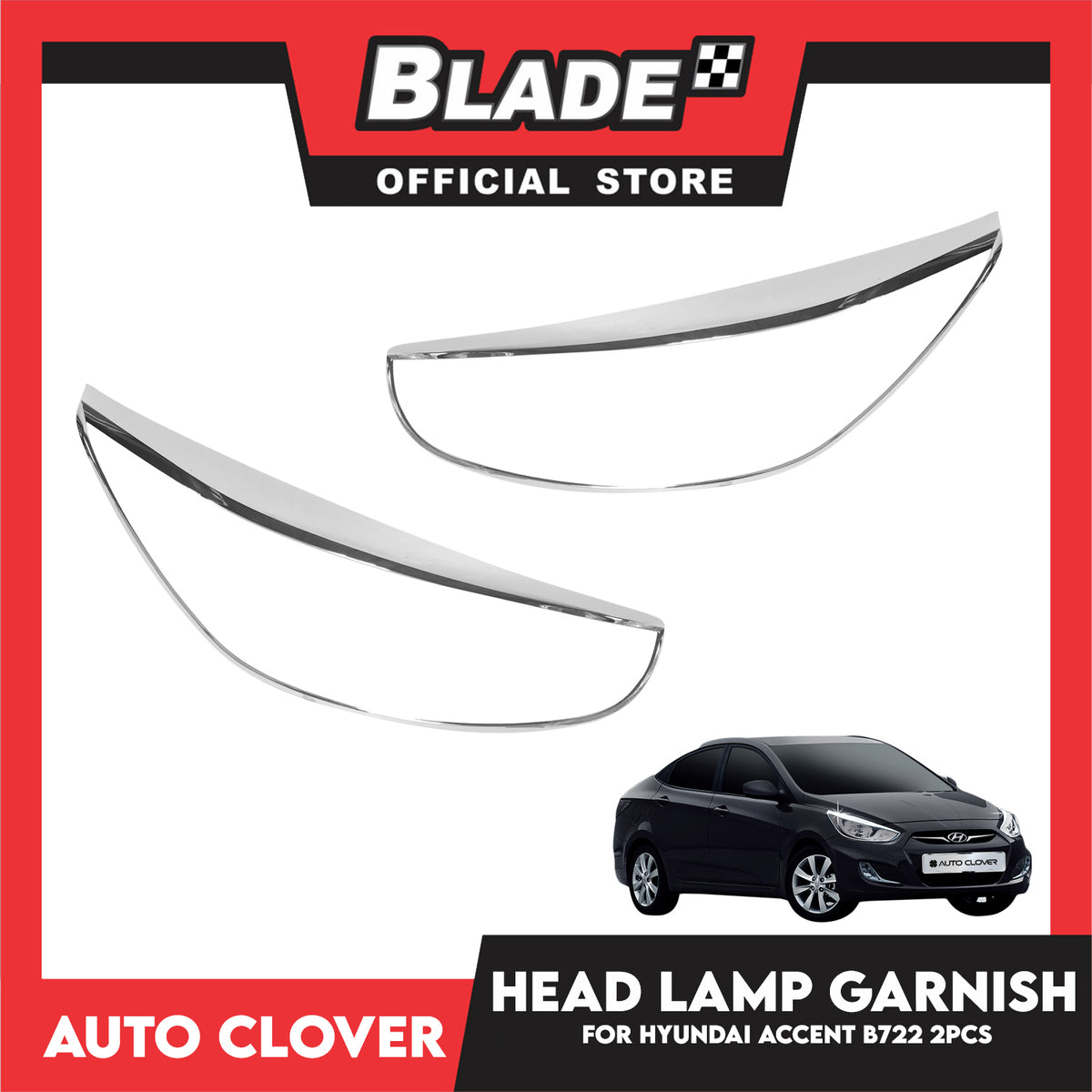 Auto Clover Head Lamp Garnish 2pcs Set B722 For Hyundai Accent 2010 - 2011 Car Exterior Accessories