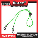 Face Mask Lanyard With Clip And Beads, Adjustable Strap Holder FMH11 (Green) Fashionable Face Necklace Strap for Women And Men