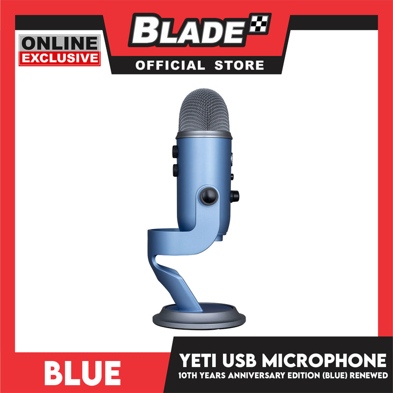BlueYeti 10th Year Anniversary Edition, The Ultimate Professional Microphone For PC And Mac, Gaming, Podcast And Streaming Microphone (Blue)