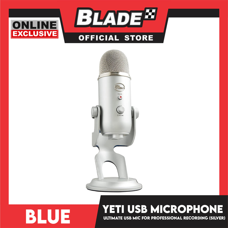 BlueYeti Ultimate Professional USB Microphone For Professional Recording, Gaming, Streaming And Podcast (Silver)