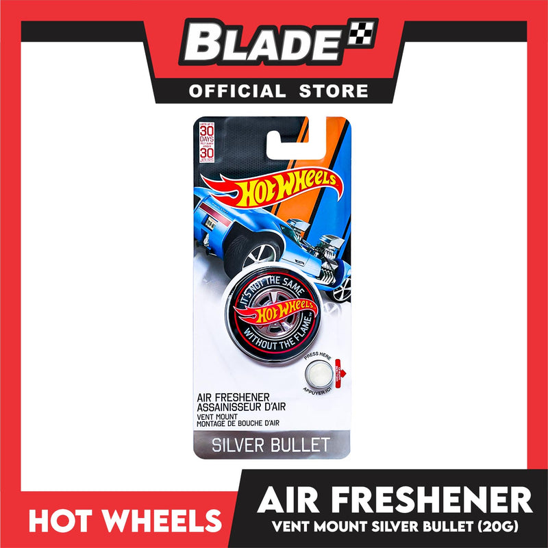 Hot Wheels 3D Air Freshener Vent Mount 20g AF532331 (Silver Bullet) Car Freshener, Clip Onto Air Vent