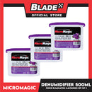 3pcs Micromagic Dehumidifier 500ml (Lavender) Eliminates Musty Odor, Suitable For Your Car And Closets