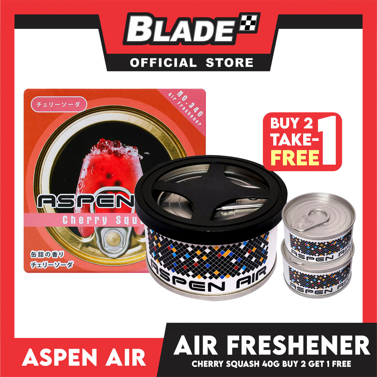 Aspen Air Cherry Squash 40g Car Air Freshener Cartridge No.340-3 Suitable For Your Car And Closet (Buy 2 Get 1 Free)