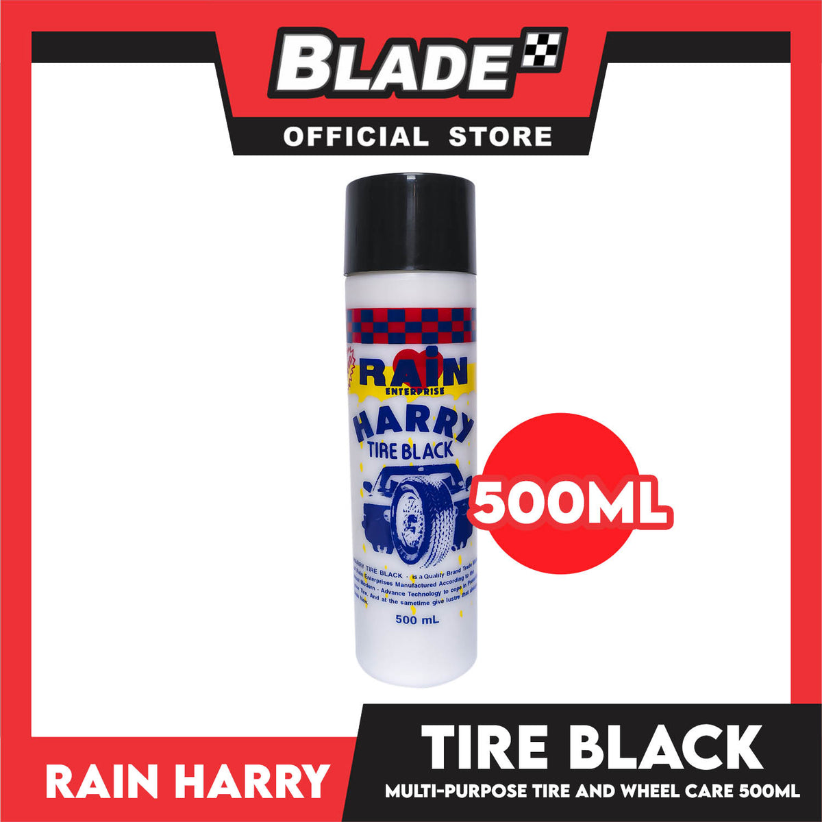 Rain Harry Tire Black 500ml Will Make Your Car Tires Shine, Automotive Wheel Care