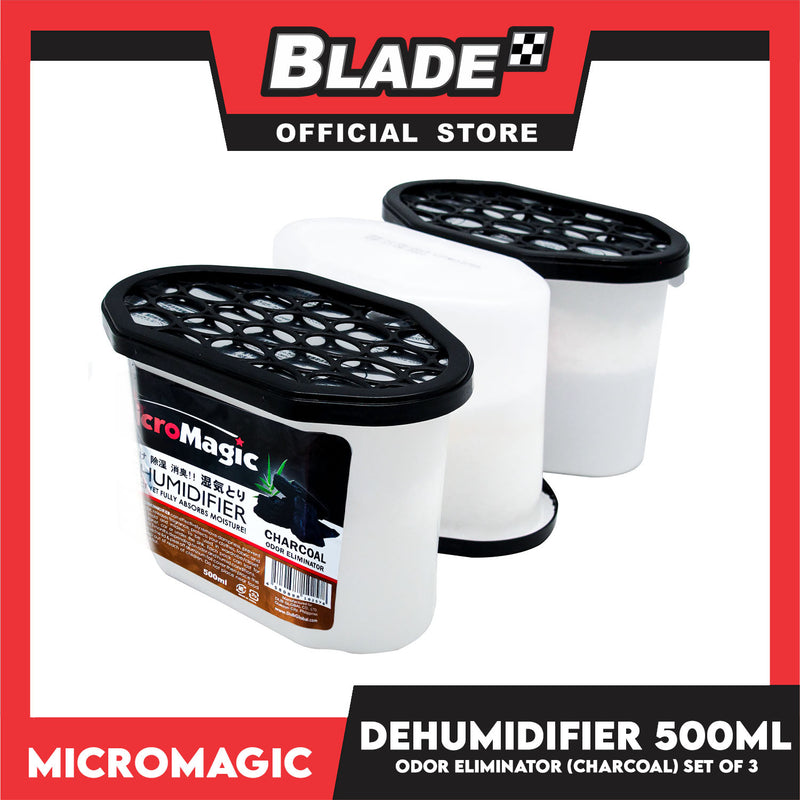 15pcs Micromagic Dehumidifier 500ml (Charcoal) Eliminates Musty Odor, Suitable For Your Car And Closets (Bundle Of 5)