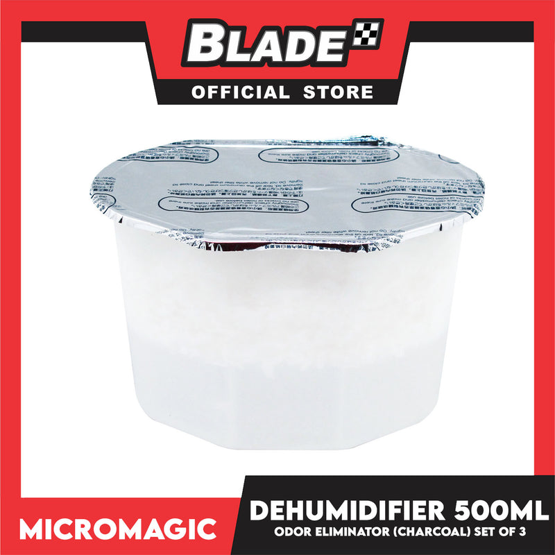 15pcs Micromagic Dehumidifier 500ml (Charcoal) Eliminates Musty Odor, Suitable For Your Car And Closets (Bundle Of 5)