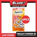 Temptations Creamy Pure Made With Real Fish Lickable Cat Treats 12g x 4pcs Sachets (Salmon And Cheese) Cat Wet Food, Cat Snack