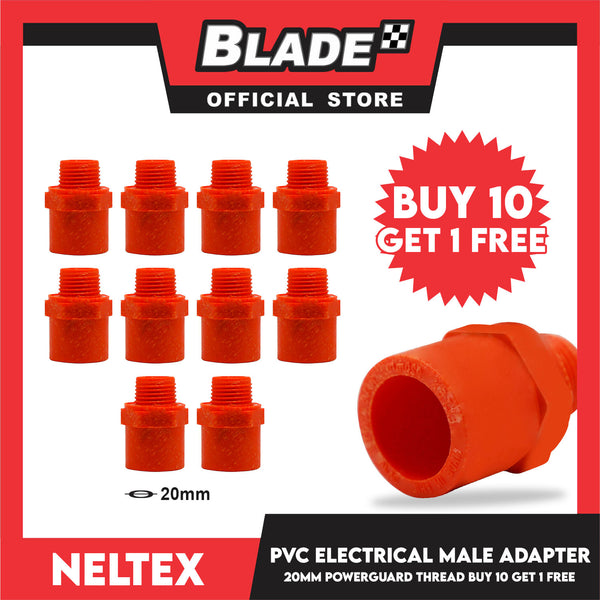 Buy 10 Get 1 Free! Neltex Powerguard PVC Electrical Fitting Pipe Male Adapter 20mm