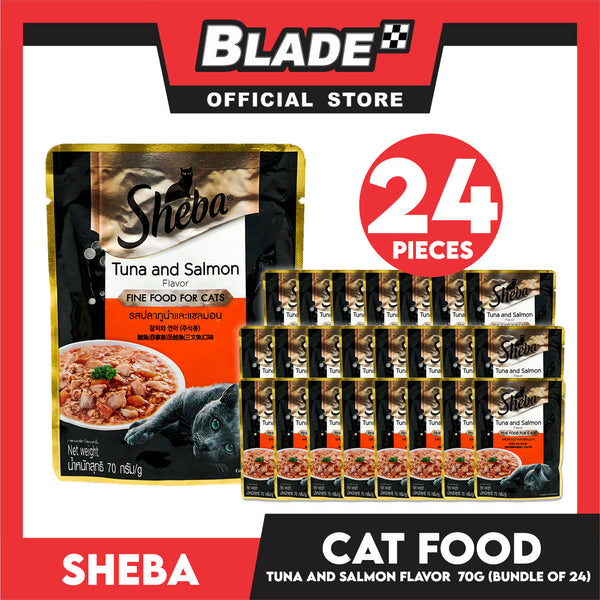 24pcs Sheba Tuna and Salmon Flavor 70g Fine Food for Cats