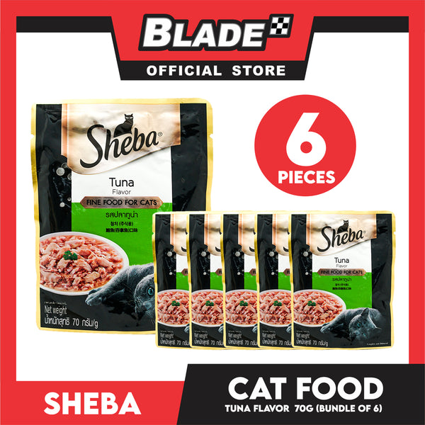 6pcs Sheba Tuna Flavor 70g Fine Food for Cats