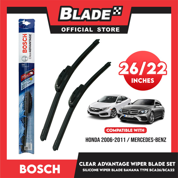 Bosch Clear Advantage Beam Wiper Blades – 26" & 20" Combo – Front Left & Right – OEM Quality