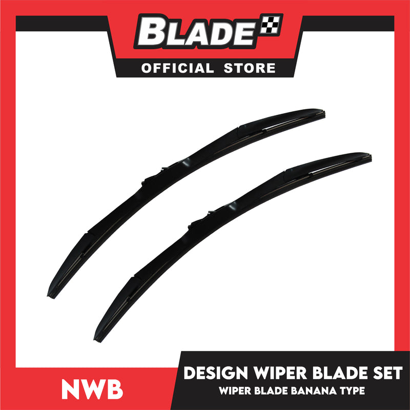 NWB Design Wiper Blade Set, Banana Type NU-024L 24' ' And NU-014L 14' ' Set of 2pcs Car Wiper For Chevrolet, Honda, Mazda, Nissan, Toyota