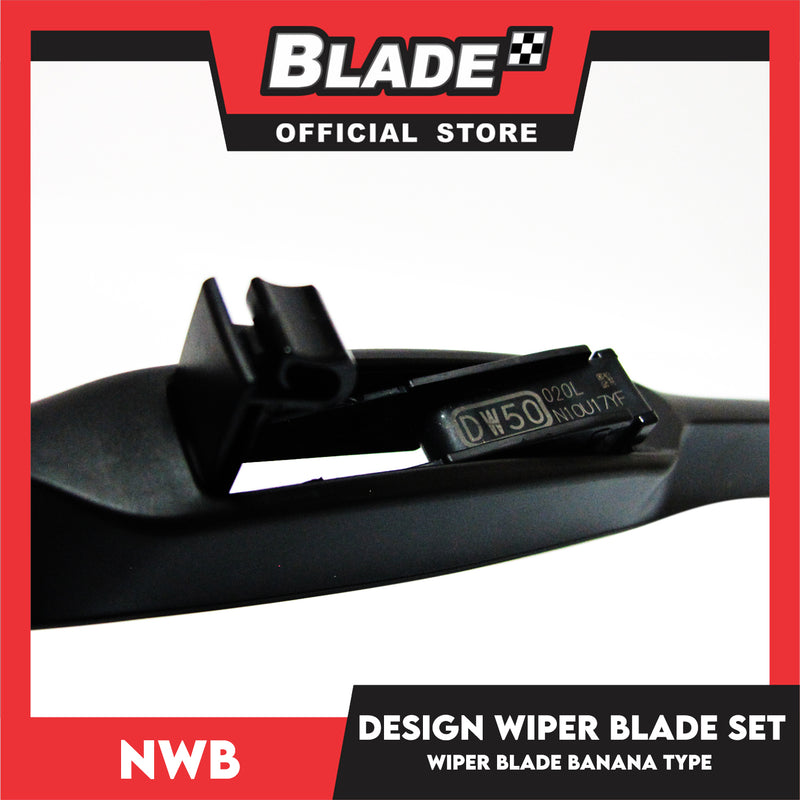 NWB Design Wiper Blade Set, Banana Type NU-024L 24' ' And NU-014L 14' ' Set of 2pcs Car Wiper For Chevrolet, Honda, Mazda, Nissan, Toyota