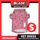 Pet T-Shirt Stripes With Boat Print Design, Red Color DG-CTN108S (Small)
