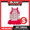 Pet Dress Spaghetti Skirt Checkered Design, Pink Color DG-CTN109S (Small)