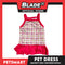 Pet Dress Spaghetti Skirt Checkered Design, Pink Color DG-CTN109L (Large)