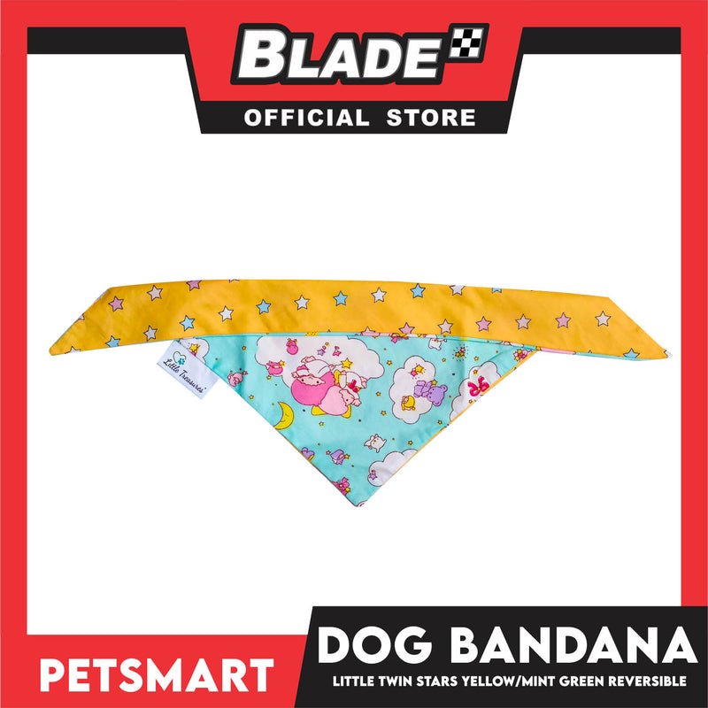Pet Bandana Collar Scarf Reversible, Little Twin Stars Designs, Yellow Color DB-CTN22S (Small) Perfect Fit For Dogs And Cats, Breathable, Soft Lightweight Pet Bandana