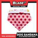 Pet Bandana Collar Scarf Reversible Its's My Birthday! Designs DB-CTN28L (Large) Perfect Fit For Dogs And Cats, Breathable, Soft Lightweight Pet Bandana