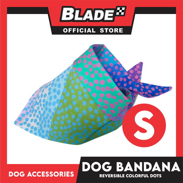 Pet Bandana Collar Scarf Reversible Colorful With Dots Designs DB-CTN25S (Small)