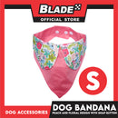 Pet Bandana Collar Scarf Reversible Tangerine With Pink Floral Collar Designs DB-CTN27S (Small) Perfect Fit For Dogs And Cats, Breathable, Soft Lightweight Pet Bandana