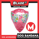 Pet Bandana Collar Scarf Reversible Tangerine With Pink Floral Collar Designs DB-CTN27M (Medium) Perfect Fit For Dogs And Cats, Breathable, Soft Lightweight Pet Bandana