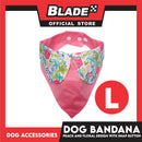 Pet Bandana Collar Scarf Reversible Tangerine With Pink Floral Collar Designs DB-CTN27L (Large) Perfect Fit For Dogs And Cats, Breathable, Soft Lightweight Pet Bandana