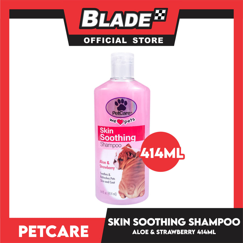 Pet Care Skin Soothing Shampoo 414ml (Aloe And Strawberry) For Soothes And Refreshes Pets Skin And Coat, Dog Shampoo