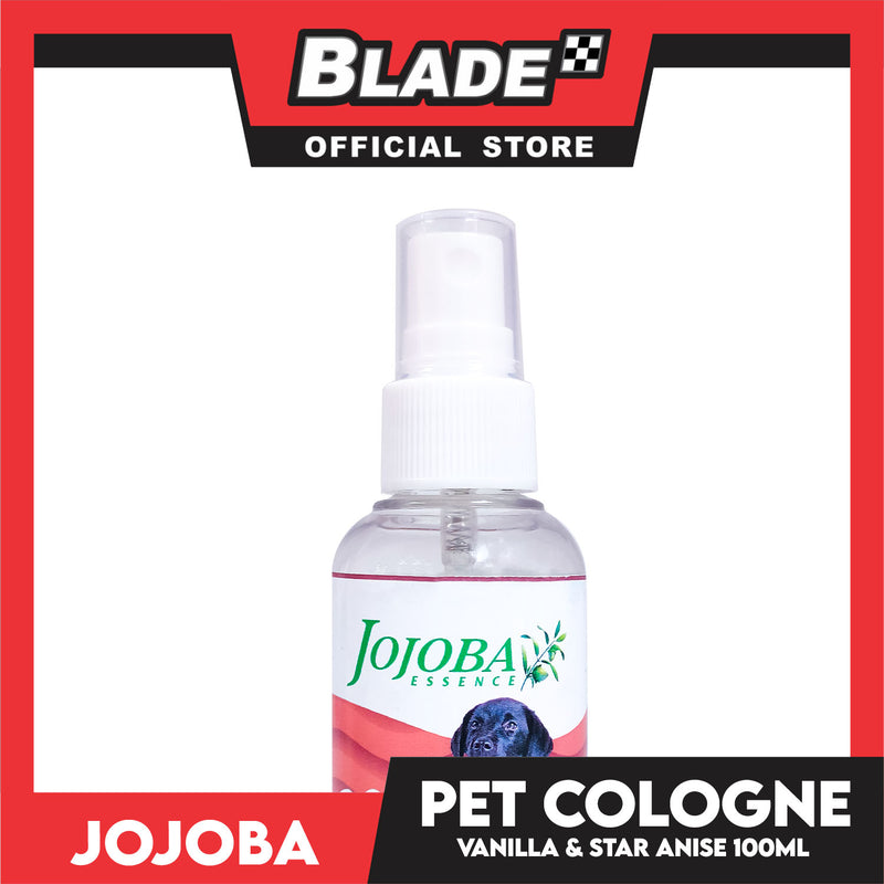 Jojoba Essence Pet Cologne Spray 100ml (Vanilla And Star Anise Scent) Organic, Hypo Allergenic, Long Lasting Scent, Pet Cologne For Cats And Dogs