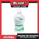 Jojoba Essence Organic Pet Shampoo 500ml (White Jasmine And Mint) Safe For Daily Use For Your Cats And Dogs