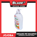 Jojoba Essence Organic Pet Shampoo 500ml (Mandarin And Lime Basil) Safe For Daily Use For Your Cats And Dogs