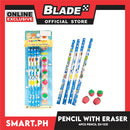 Gifts Pencil with Eraser Set of 4pcs ZH-1331 (Assorted Colors)