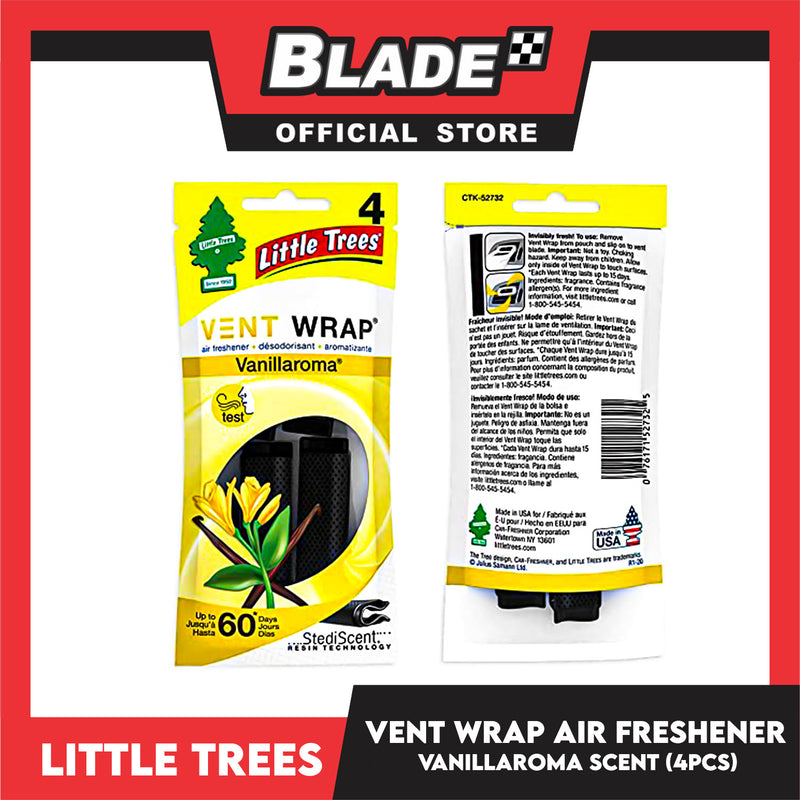 Little Trees Vent Wrap Air Freshener 4pcs (Vanillaroma) Provides Long ...