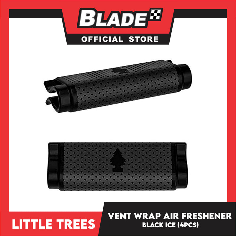 Little Trees Vent Wrap Air Freshener 4pcs (Black Ice) Provides Long-La ...