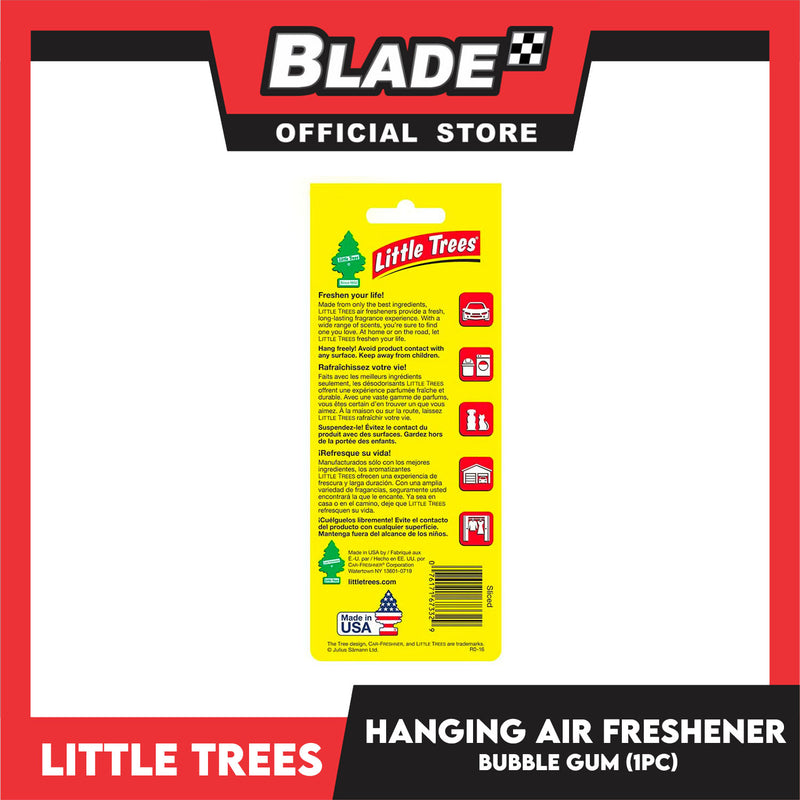 Little Trees Car Air Freshener 10348 (Bubble Gum) Hanging Tree Provides Long Lasting Scent