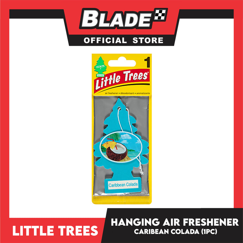 Little Trees Car Air Freshener 10324 (Caribbean Colada) Hanging Tree Provides Long Lasting Scent