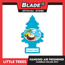 Little Trees Car Air Freshener 10324 (Caribbean Colada) Hanging Tree Provides Long Lasting Scent