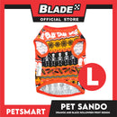 Pet Sando Halloween Design, Orange Black Color DG-CTN111L (Large) Perfect Fit For Dogs And Cats, Breathable Sando Clothes, Soft Lightweight Pet Clothing