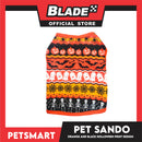 Pet Sando Halloween Design, Orange Black Color DG-CTN111L (Large) Perfect Fit For Dogs And Cats, Breathable Sando Clothes, Soft Lightweight Pet Clothing