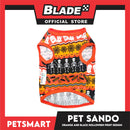 Pet Sando Halloween Design, Orange Black Color DG-CTN111XL (XL) Perfect Fit For Dogs And Cats, Breathable Sando Clothes, Soft Lightweight Pet Clothing